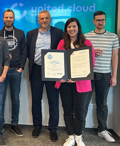 UNITED CLOUD SLOVENIA EARNS TAP WATER CERTIFICATE ON EARTH DAY&nbsp;