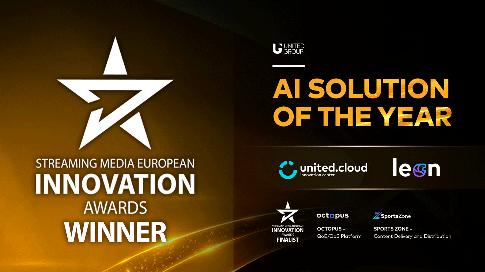 UNITED CLOUD WINS AI SOLUTION OF THE YEAR AT THE 2024 STREAMING MEDIA EUROPEAN INNOVATION AWARDS